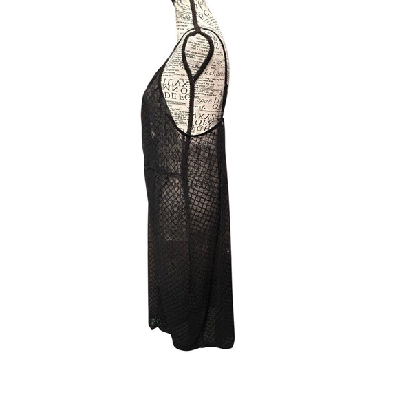 Avenue Body 22/24 Black V Neck Sleevless Nightgown Sheer Whimsigoth Dark Fairy - Picture 2 of 8
